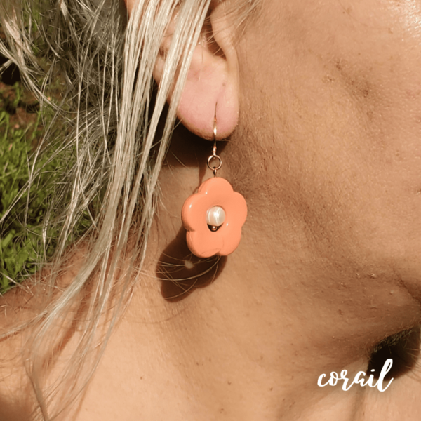 boucles fleur corail